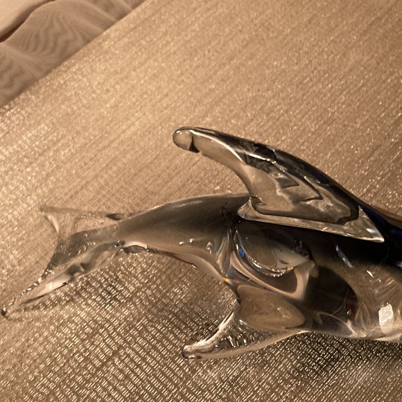 FORMIA MURANO Hand Blown Glass Shades of Grey Dolphin Made in Italy - Picture 5 of 7